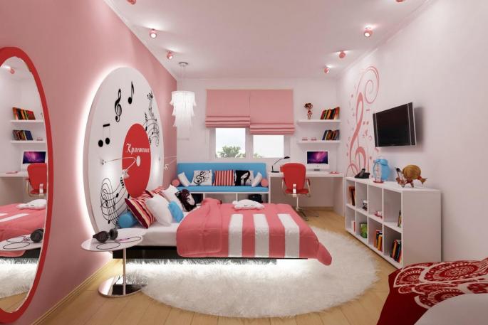 Сложный выбор: дизайн спальни подростков девушек и функциональность