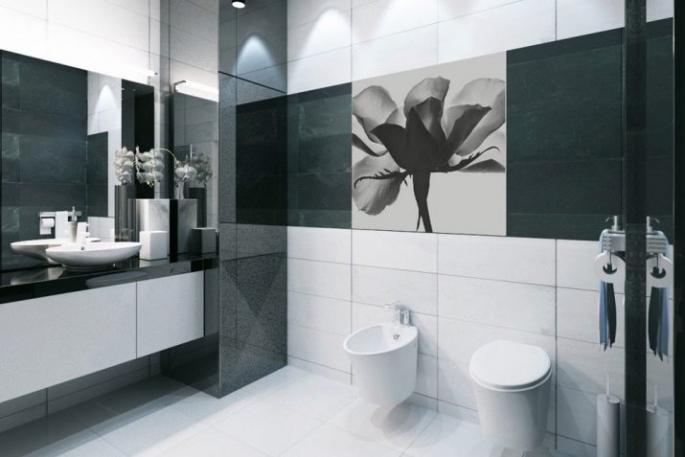 Kako urediti crno-bijelo kupatilo?