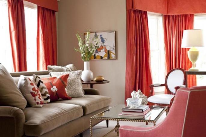 Coral color in the interior: use it correctly